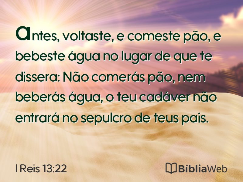 I Reis 13:22 em imagem para compartilhar