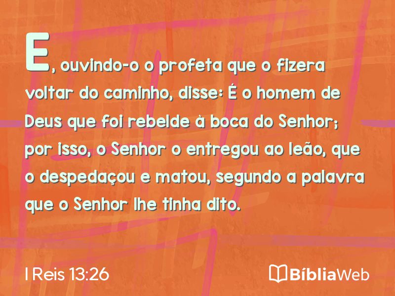 I Reis 13:26 em imagem para compartilhar