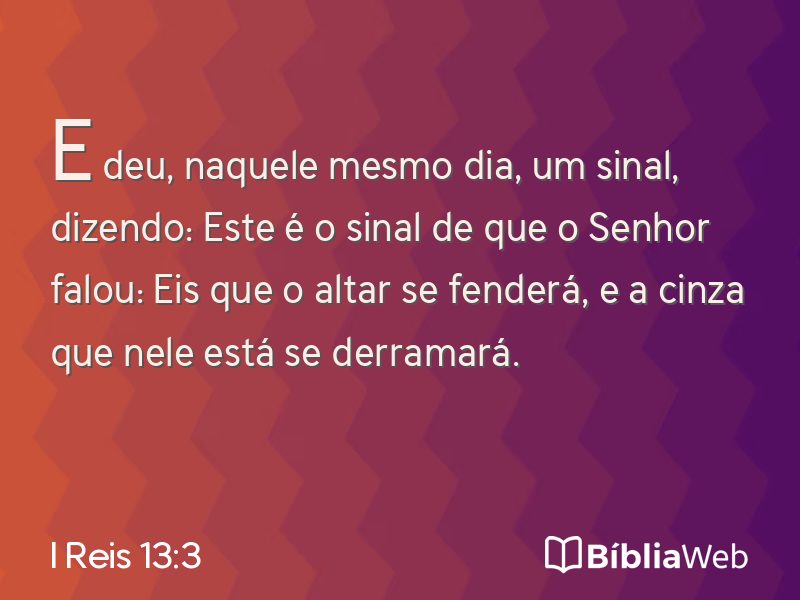 I Reis 13:3 em imagem para compartilhar