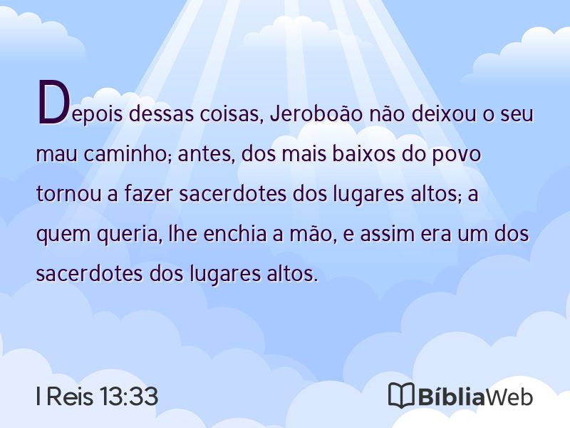 I Reis 13:33 em imagem para compartilhar