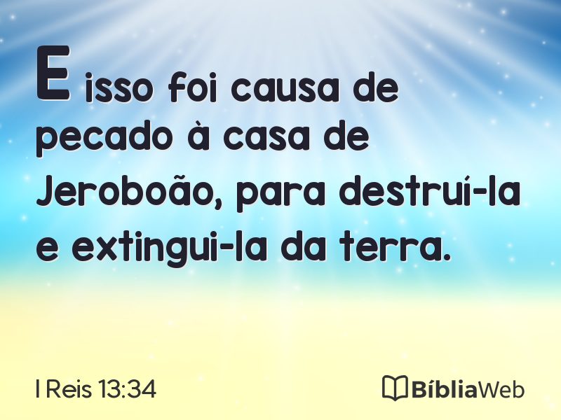 I Reis 13:34 em imagem para compartilhar