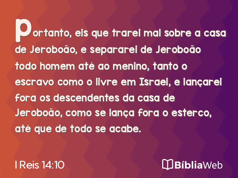I Reis 14:10 em imagem para compartilhar