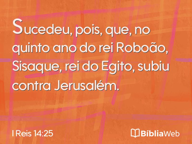 I Reis 14:25 em imagem para compartilhar