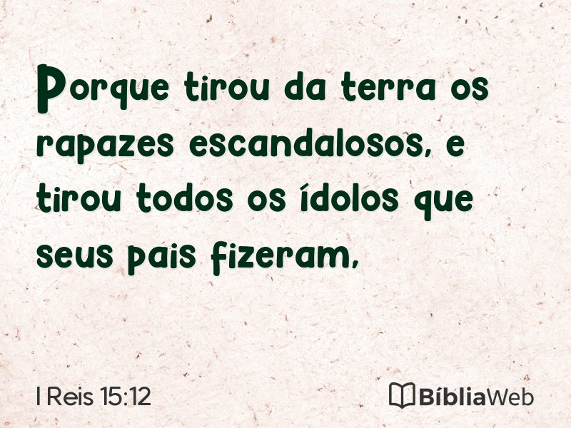 I Reis 15:12 em imagem para compartilhar