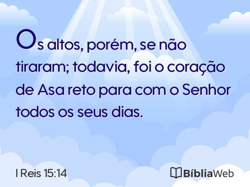 I Reis 15:14 em imagem para compartilhar