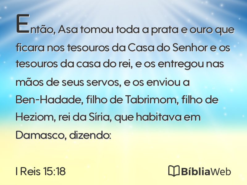 I Reis 15:18 em imagem para compartilhar