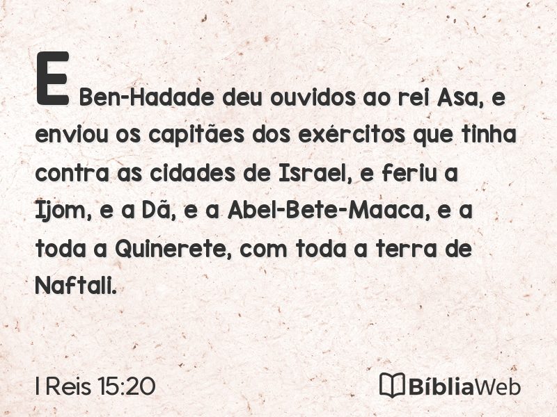 I Reis 15:20 em imagem para compartilhar