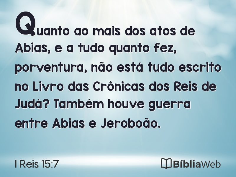 I Reis 15:7 em imagem para compartilhar