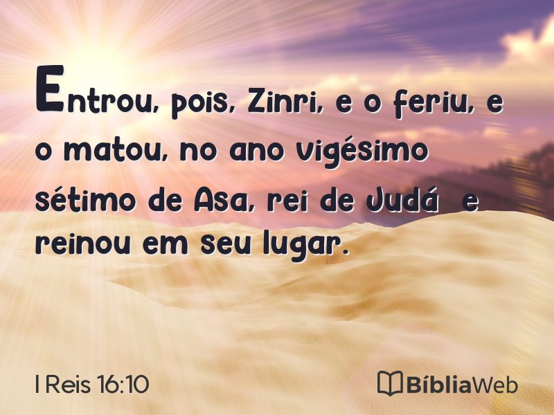 I Reis 16:10 em imagem para compartilhar