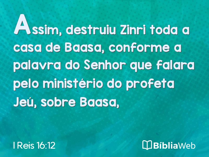 I Reis 16:12 em imagem para compartilhar