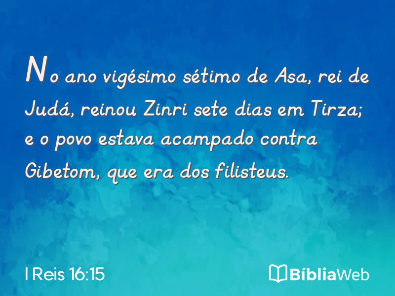 I Reis 16:15 em imagem para compartilhar