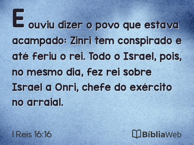 I Reis 16:16 em imagem para compartilhar