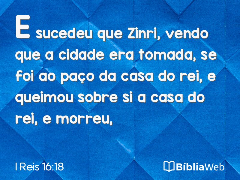 I Reis 16:18 em imagem para compartilhar