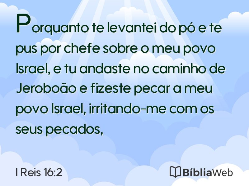 I Reis 16:2 em imagem para compartilhar