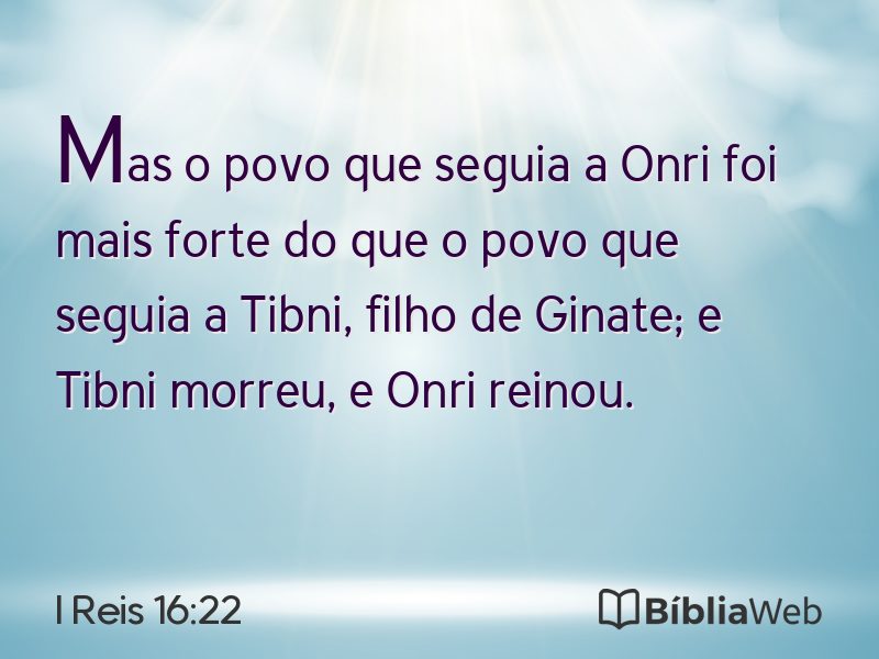 I Reis 16:22 em imagem para compartilhar