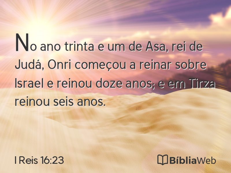 I Reis 16:23 em imagem para compartilhar