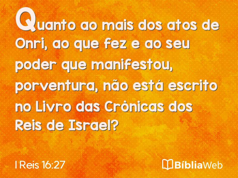 I Reis 16:27 em imagem para compartilhar