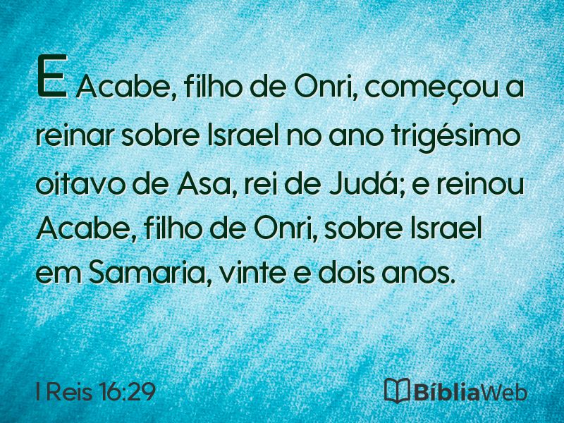 I Reis 16:29 em imagem para compartilhar