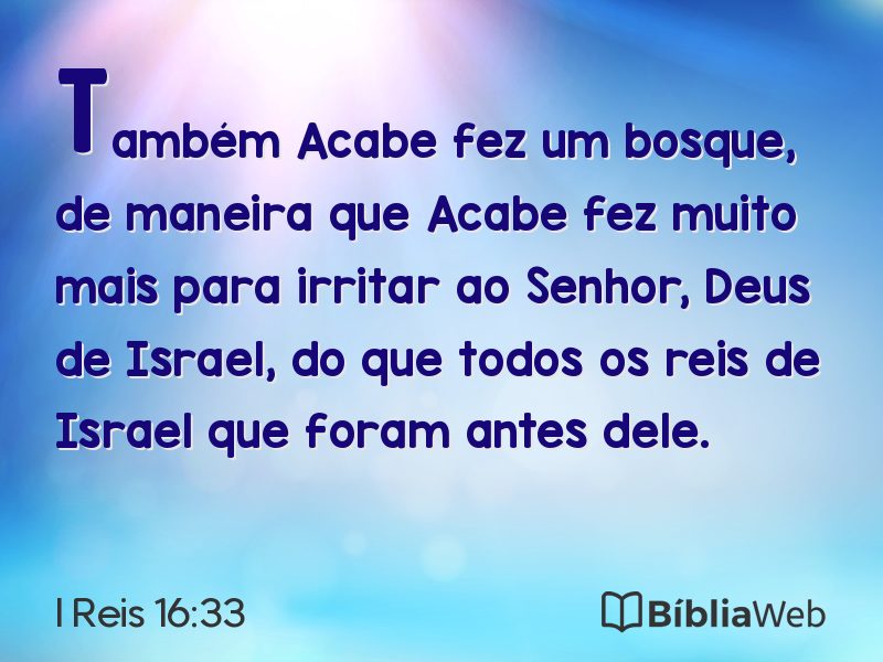 I Reis 16:33 em imagem para compartilhar
