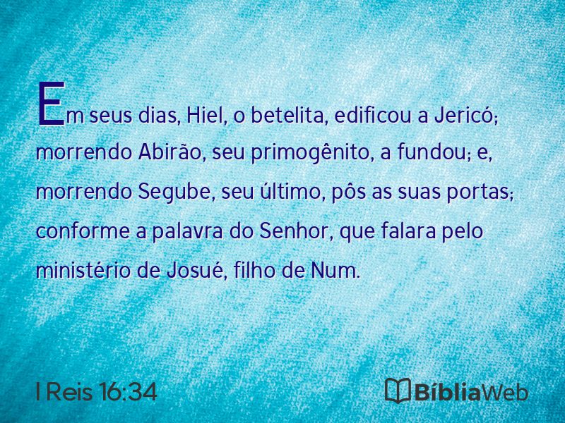 I Reis 16:34 em imagem para compartilhar