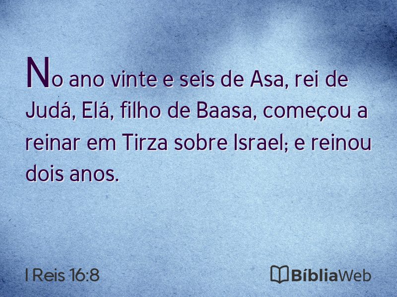 I Reis 16:8 em imagem para compartilhar