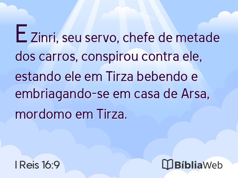 I Reis 16:9 em imagem para compartilhar