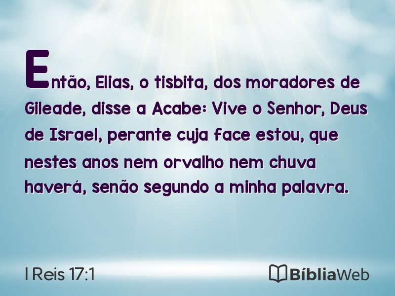 I Reis 17:1 em imagem para compartilhar