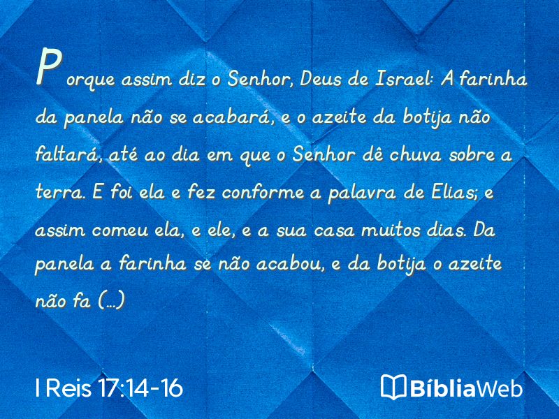 I Reis 17:14-16 em imagem para compartilhar