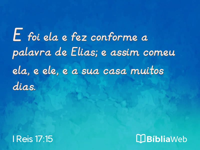 I Reis 17:15 em imagem para compartilhar