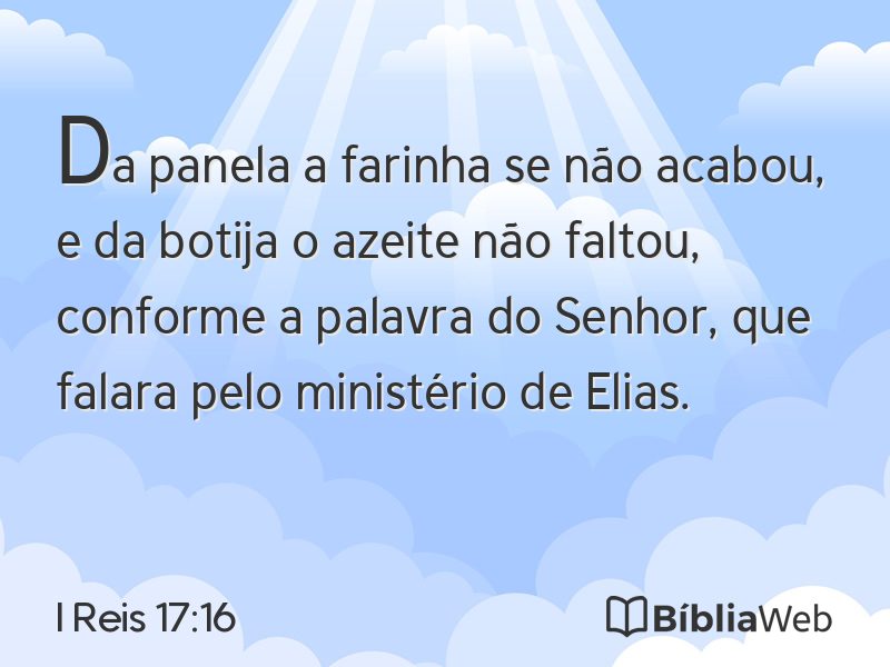 I Reis 17:16 em imagem para compartilhar
