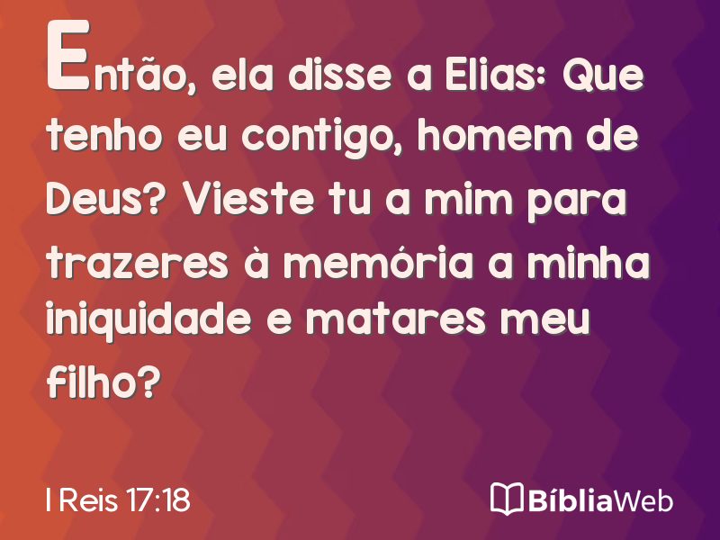I Reis 17:18 em imagem para compartilhar