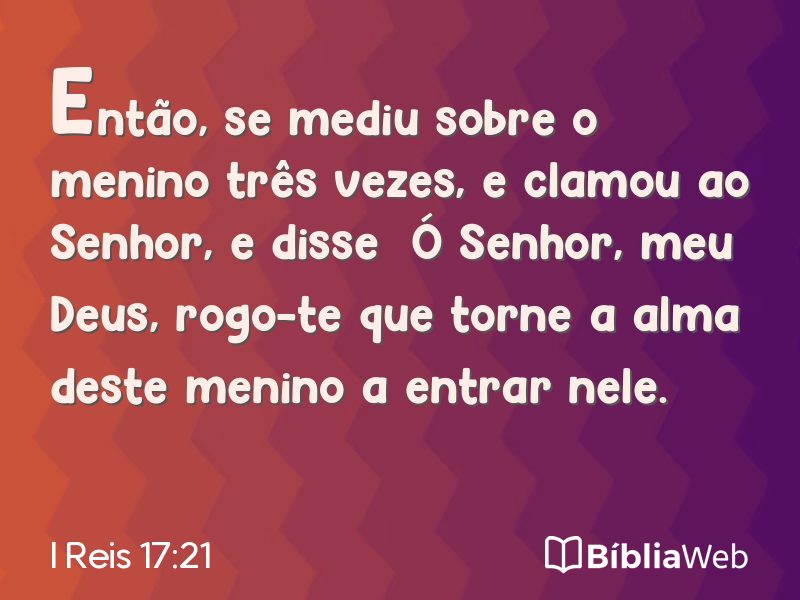 I Reis 17:21 em imagem para compartilhar