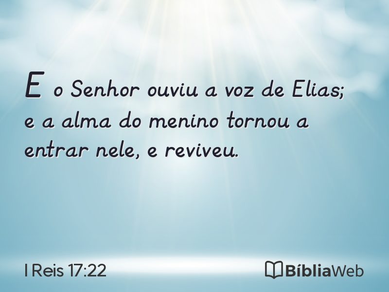 I Reis 17:22 em imagem para compartilhar
