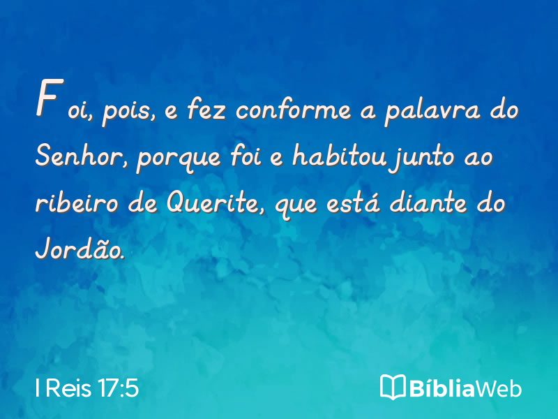 I Reis 17:5 em imagem para compartilhar