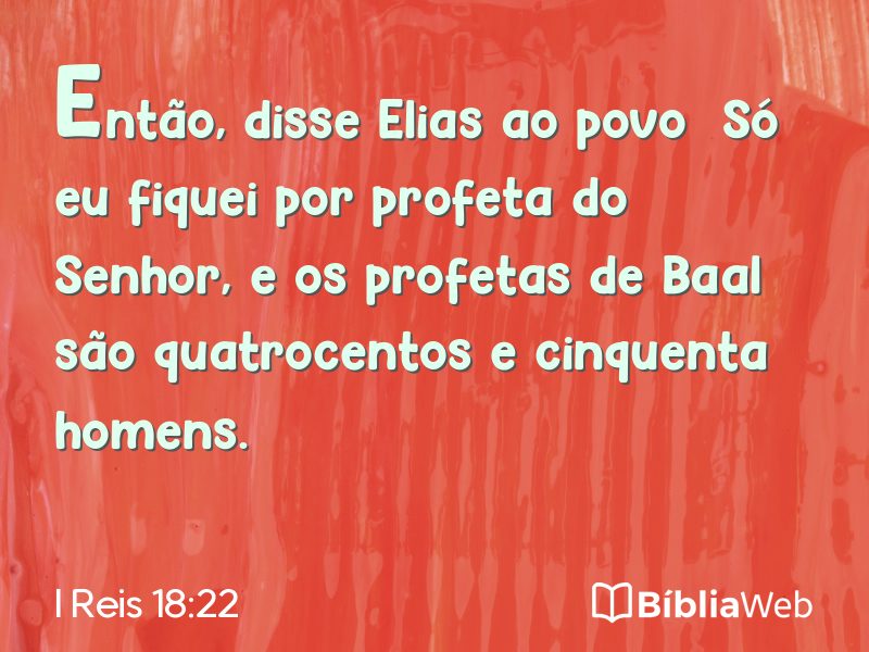 I Reis 18:22 em imagem para compartilhar