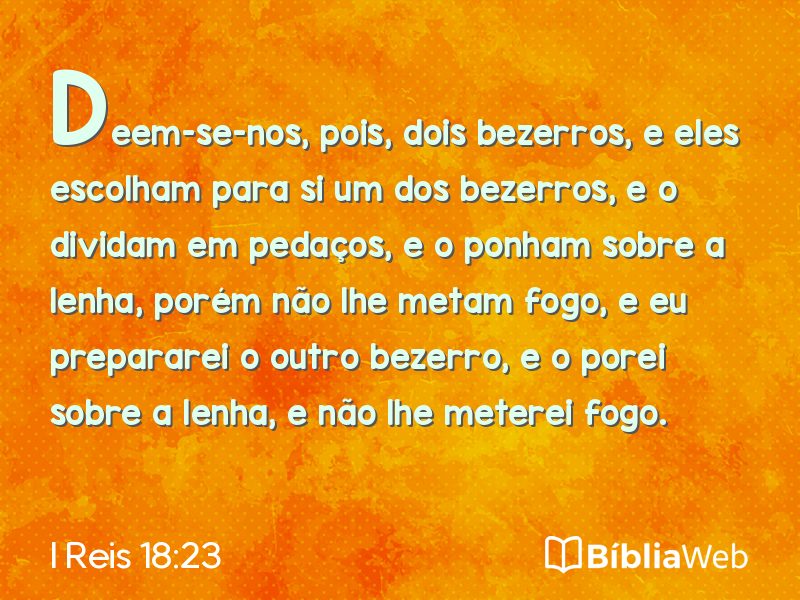 I Reis 18:23 em imagem para compartilhar