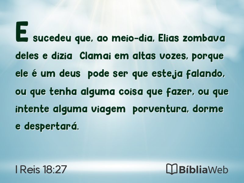I Reis 18:27 em imagem para compartilhar