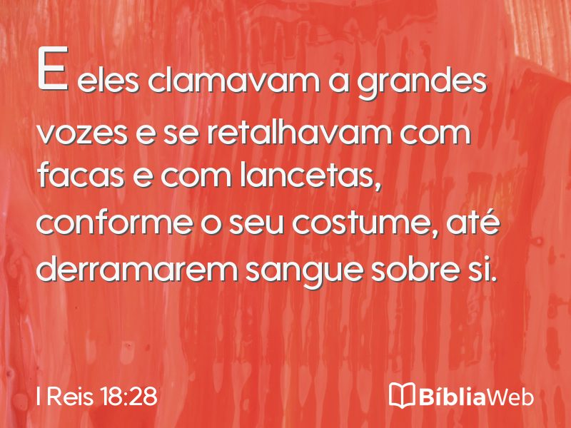 I Reis 18:28 em imagem para compartilhar