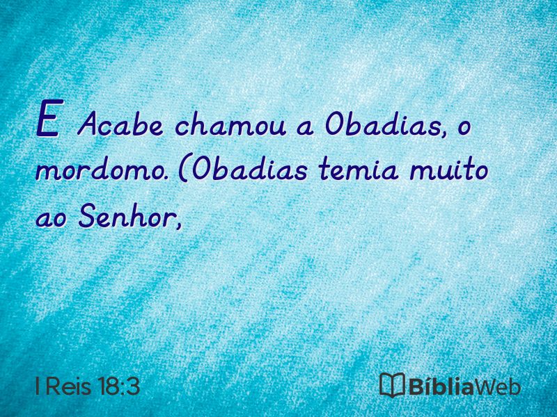 I Reis 18:3 em imagem para compartilhar