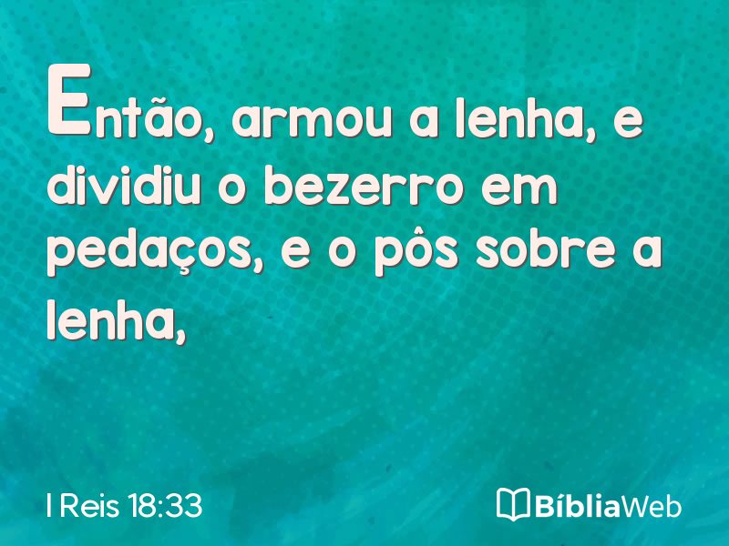 I Reis 18:33 em imagem para compartilhar