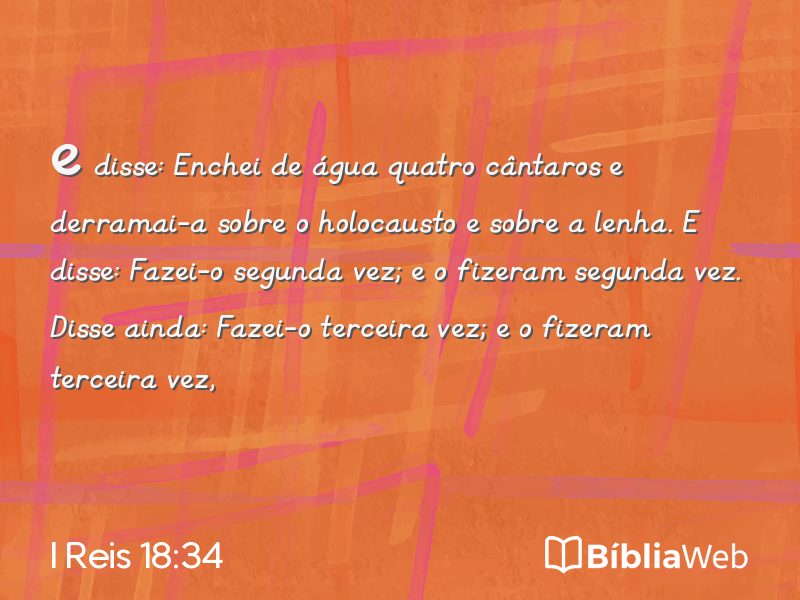 I Reis 18:34 em imagem para compartilhar