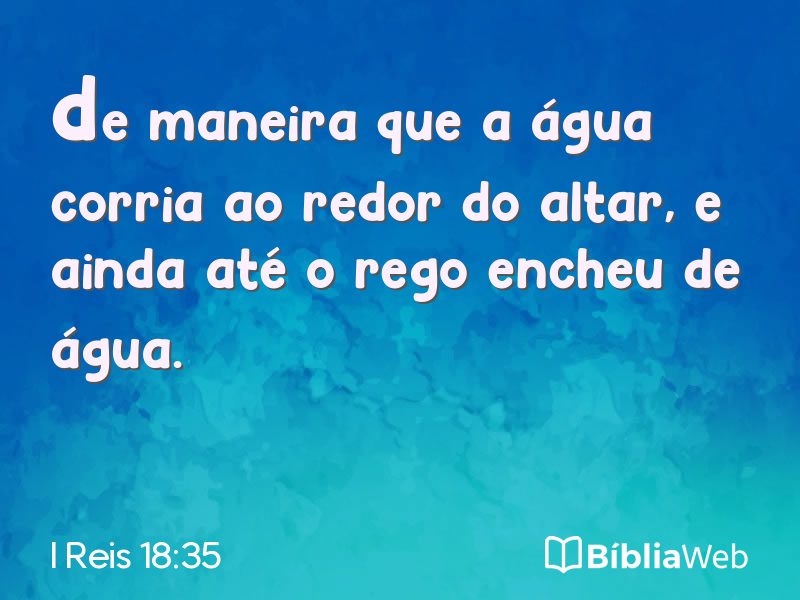 I Reis 18:35 em imagem para compartilhar