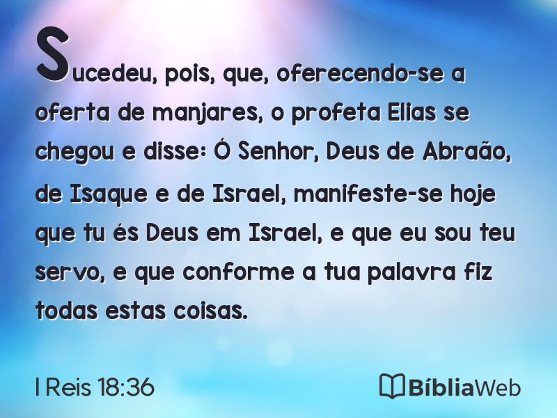 I Reis 18:36 em imagem para compartilhar