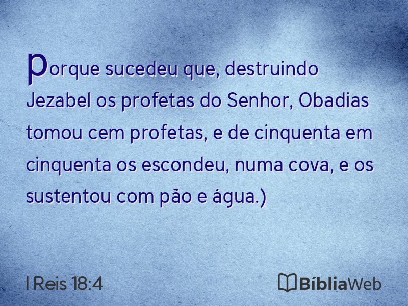 I Reis 18:4 em imagem para compartilhar
