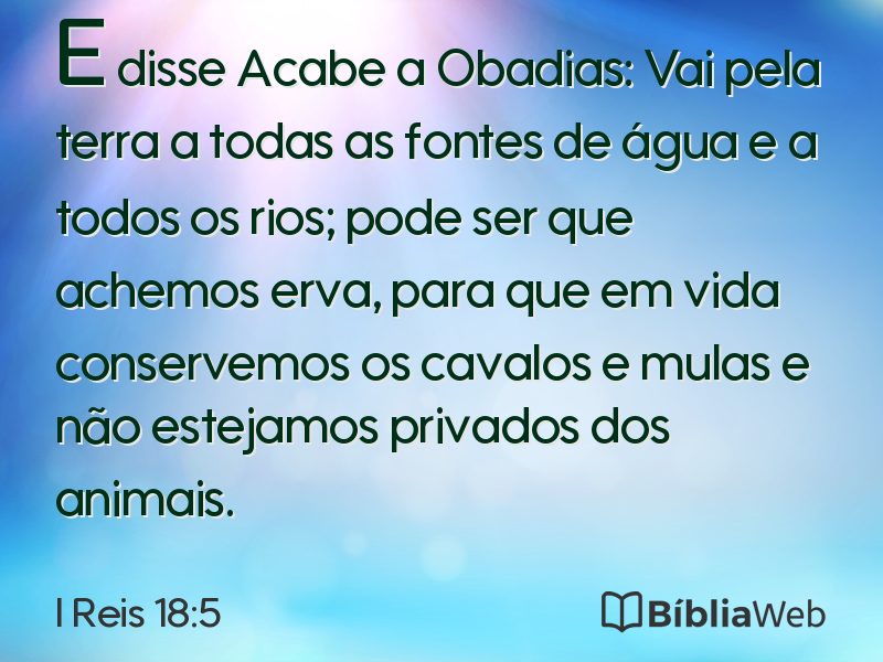 I Reis 18:5 em imagem para compartilhar