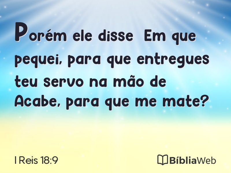 I Reis 18:9 em imagem para compartilhar