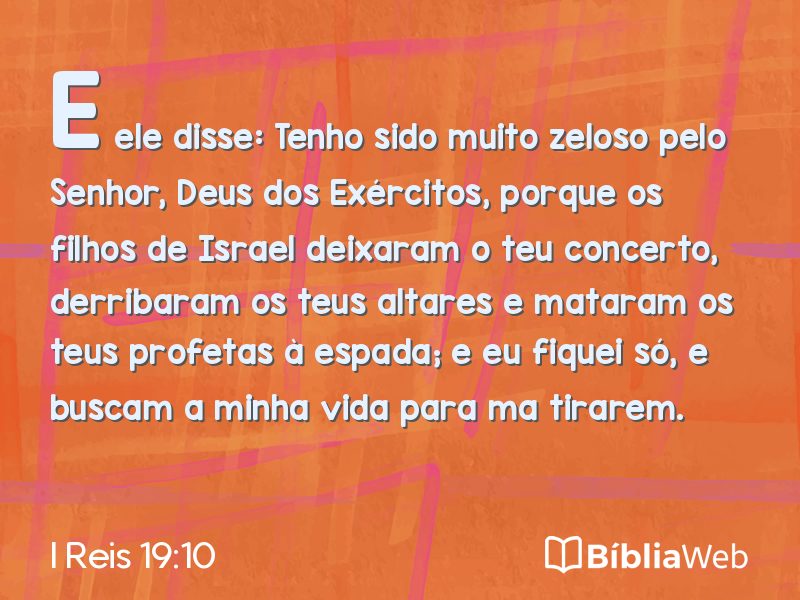 I Reis 19:10 em imagem para compartilhar