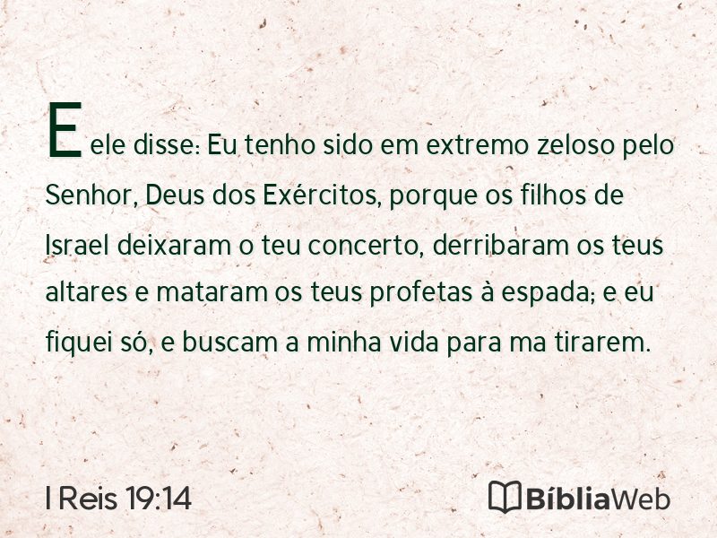 I Reis 19:14 em imagem para compartilhar
