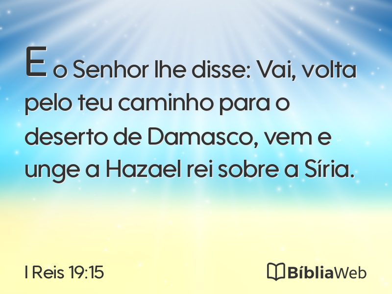 I Reis 19:15 em imagem para compartilhar