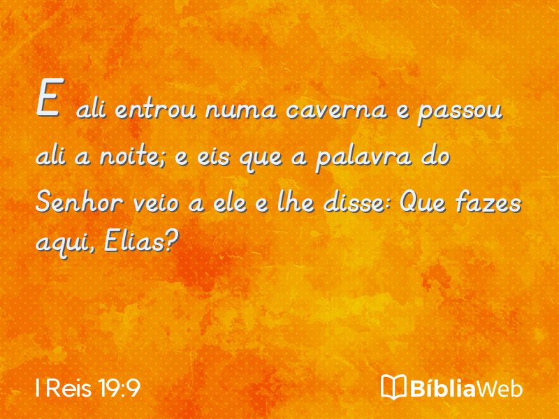 I Reis 19:9 em imagem para compartilhar